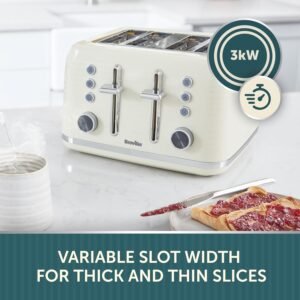 Alternative view of Breville Zen 4 Slice Toaster with High Lift & Wide Slots | Grey & Silver Chrome VTR027